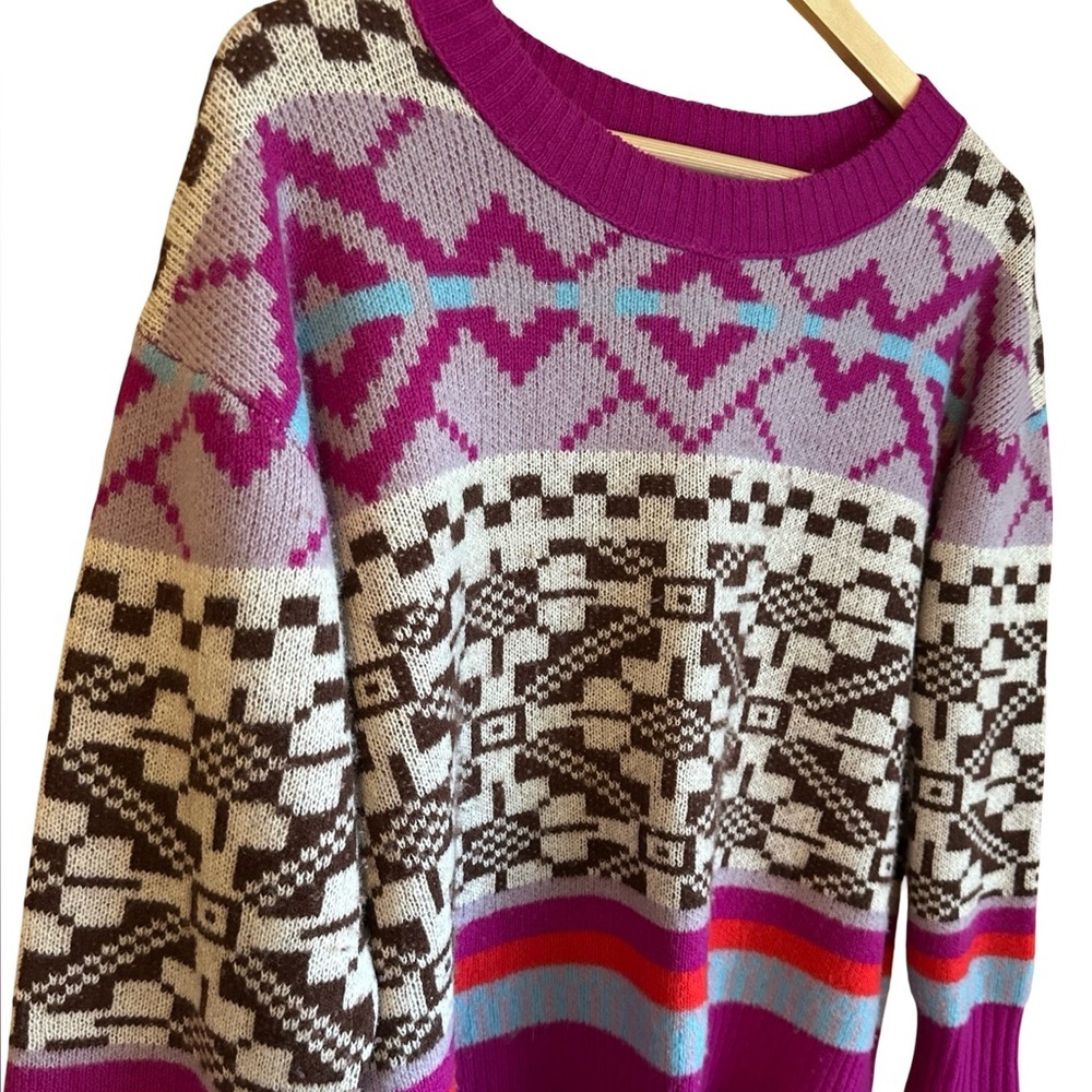 Free People Cashmere Let’s Do Brunch Oversized Crewneck Tunic Sweater XS - Picture 5 of 13